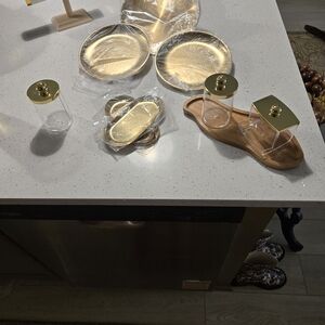 Elegant Gold and Clear Bathroom Organizers, Other, NIP